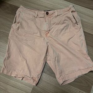 American Eagle Outfitters Peach Flat-Front Chino Shorts